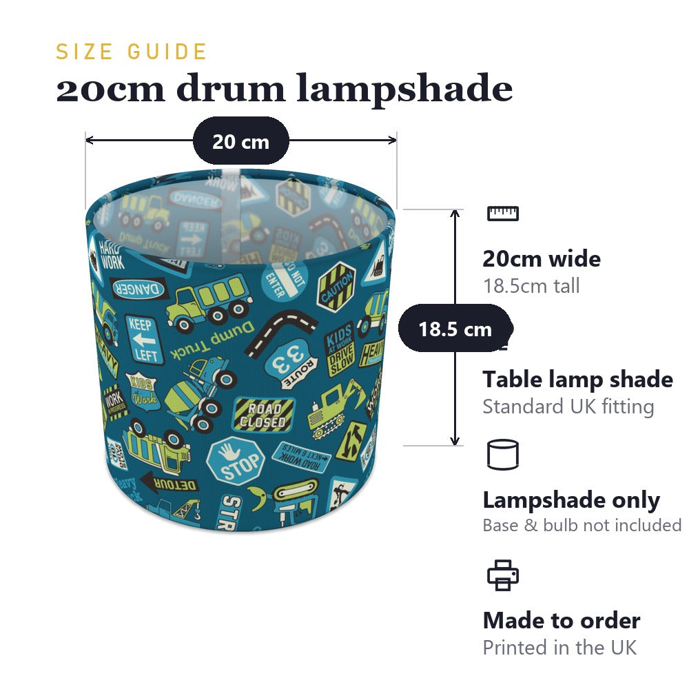 Blue Road Signs Truck Digger lampshade