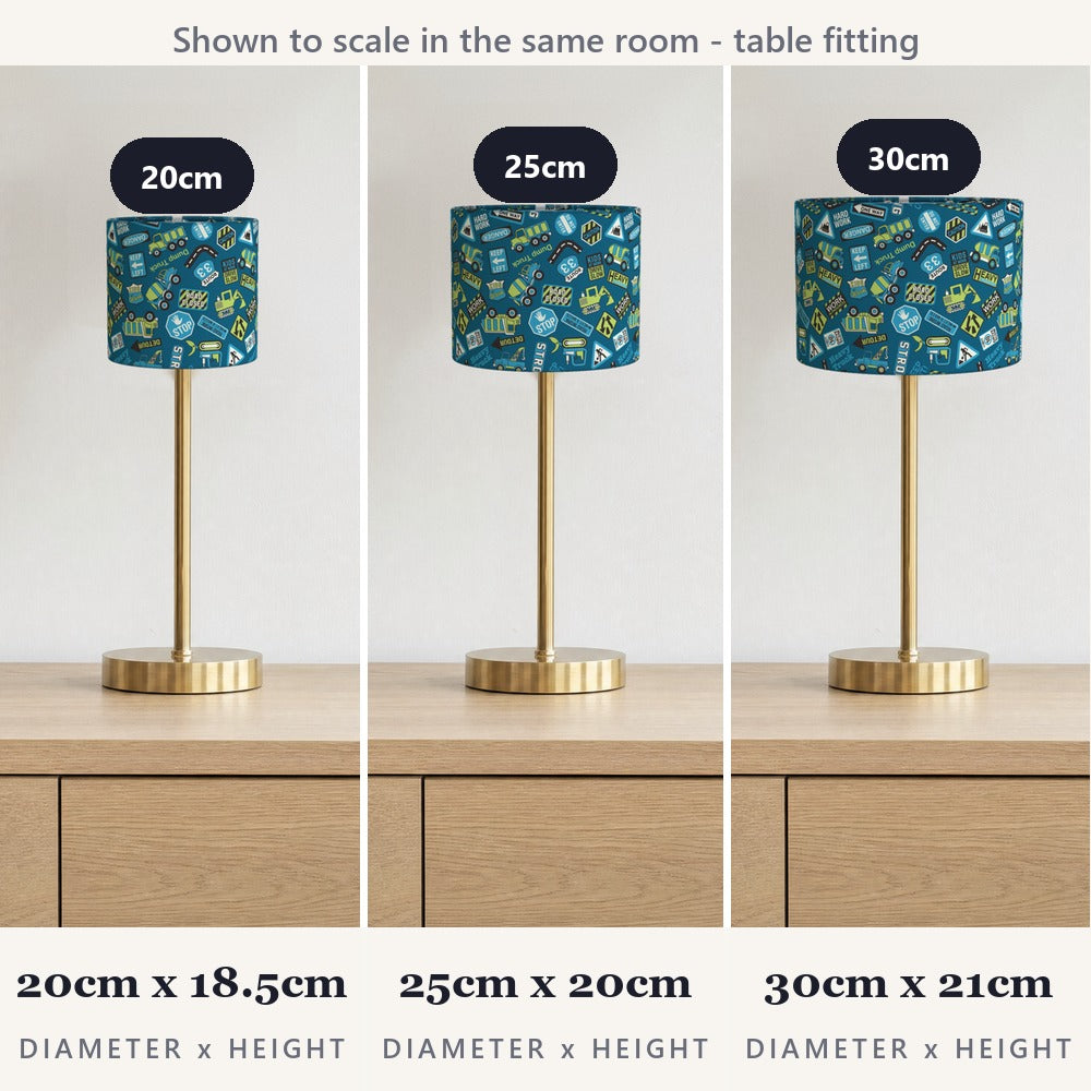 Blue Road Signs Truck Digger lampshade
