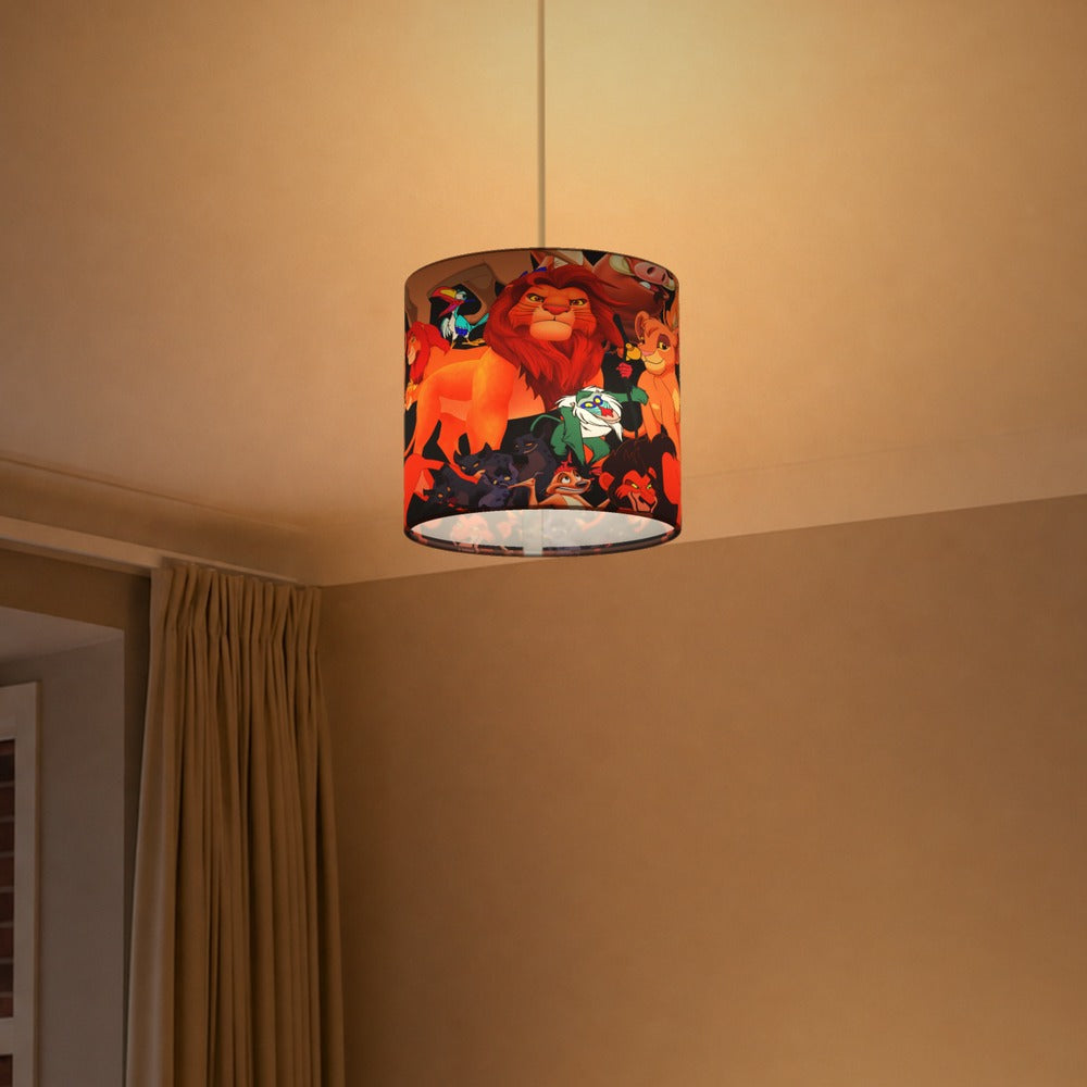 Orange Black Lion Safari Theme lampshade