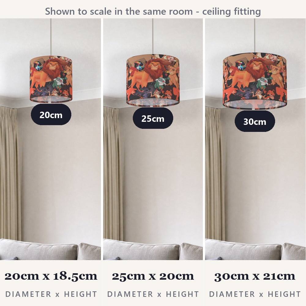 Orange Black Lion Safari Theme lampshade
