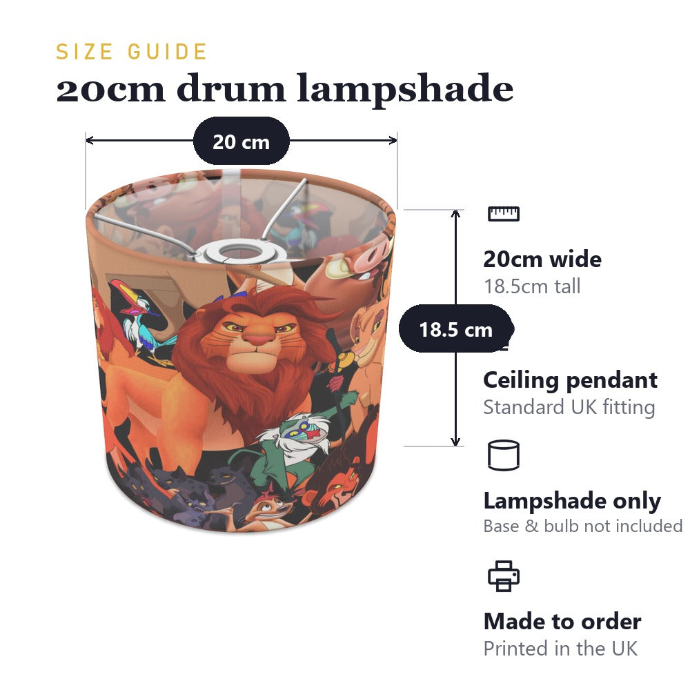 Orange Black Lion Safari Theme lampshade