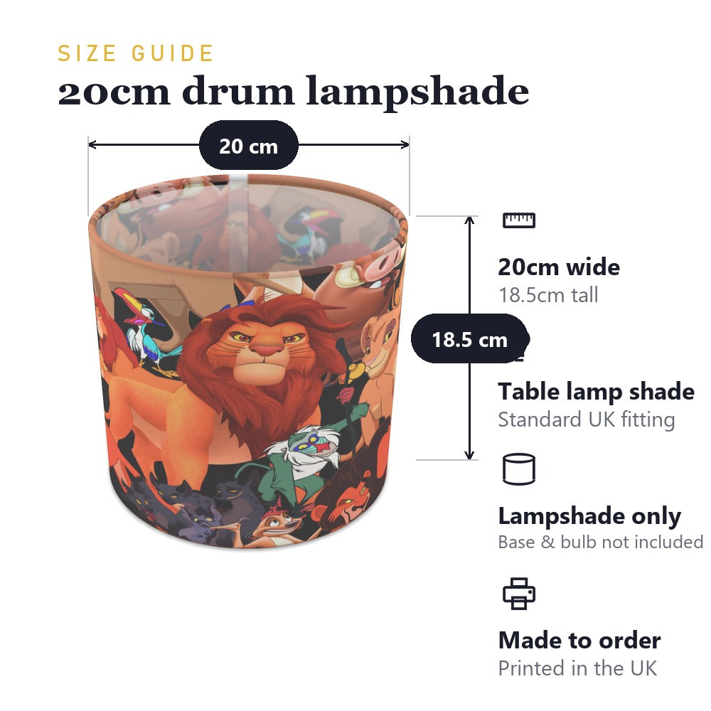 Orange Black Lion Safari Theme lampshade