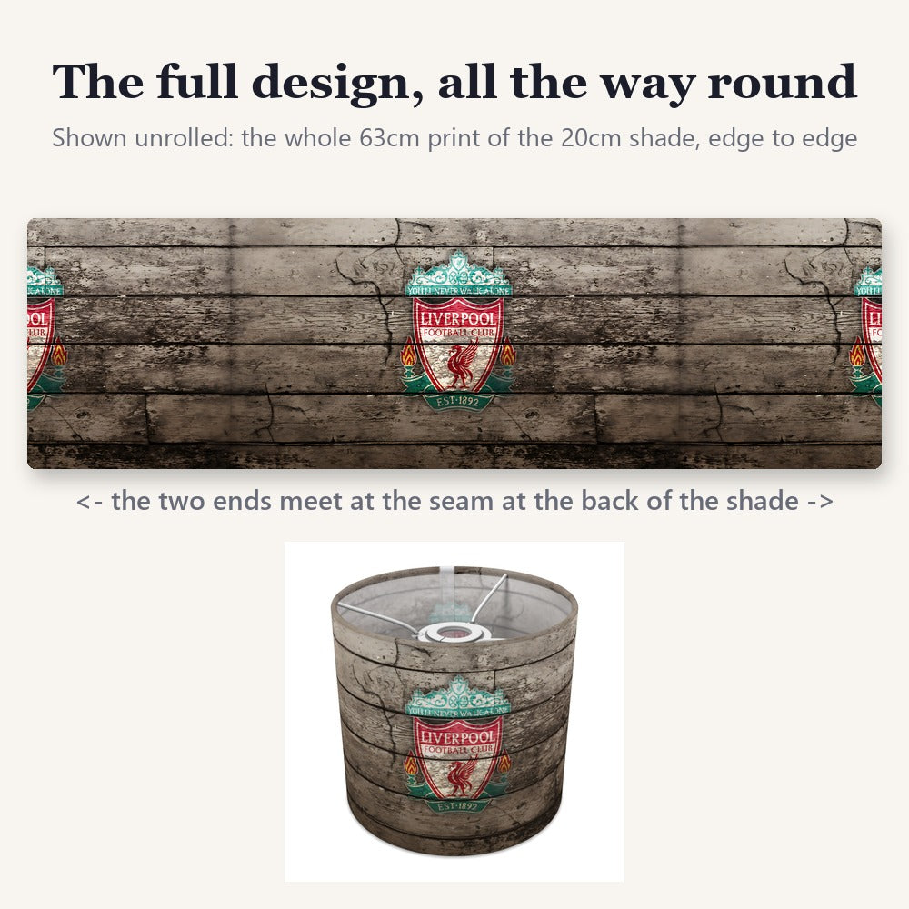 Vintage Wood Effect Liverpool Badge lampshade