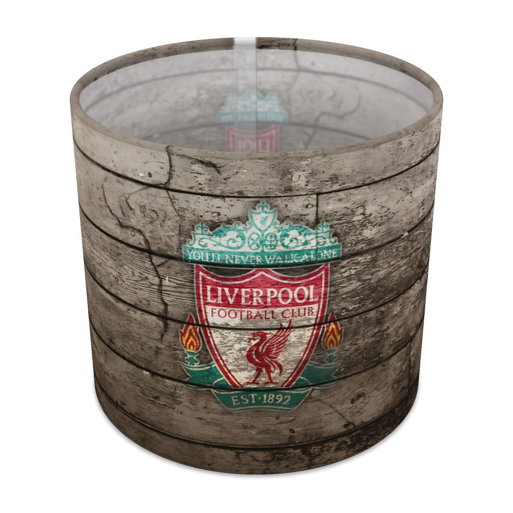 Vintage Wood Effect Liverpool Badge lampshade - 20cm Table