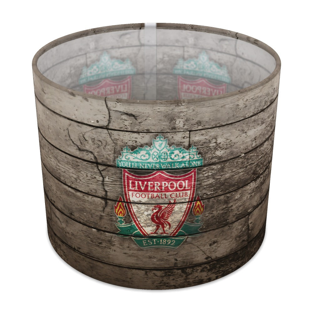 Vintage Wood Effect Liverpool Badge lampshade - 25cm Table