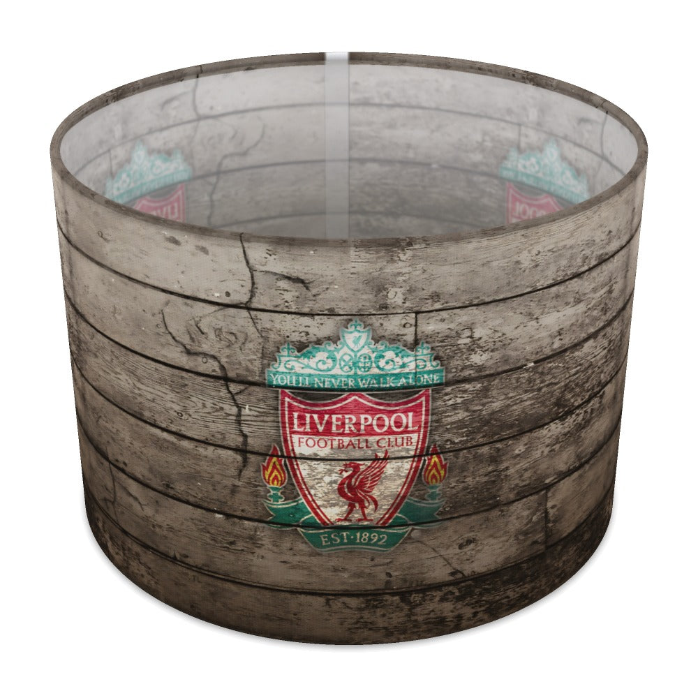 Vintage Wood Effect Liverpool Badge lampshade - 30cm Table