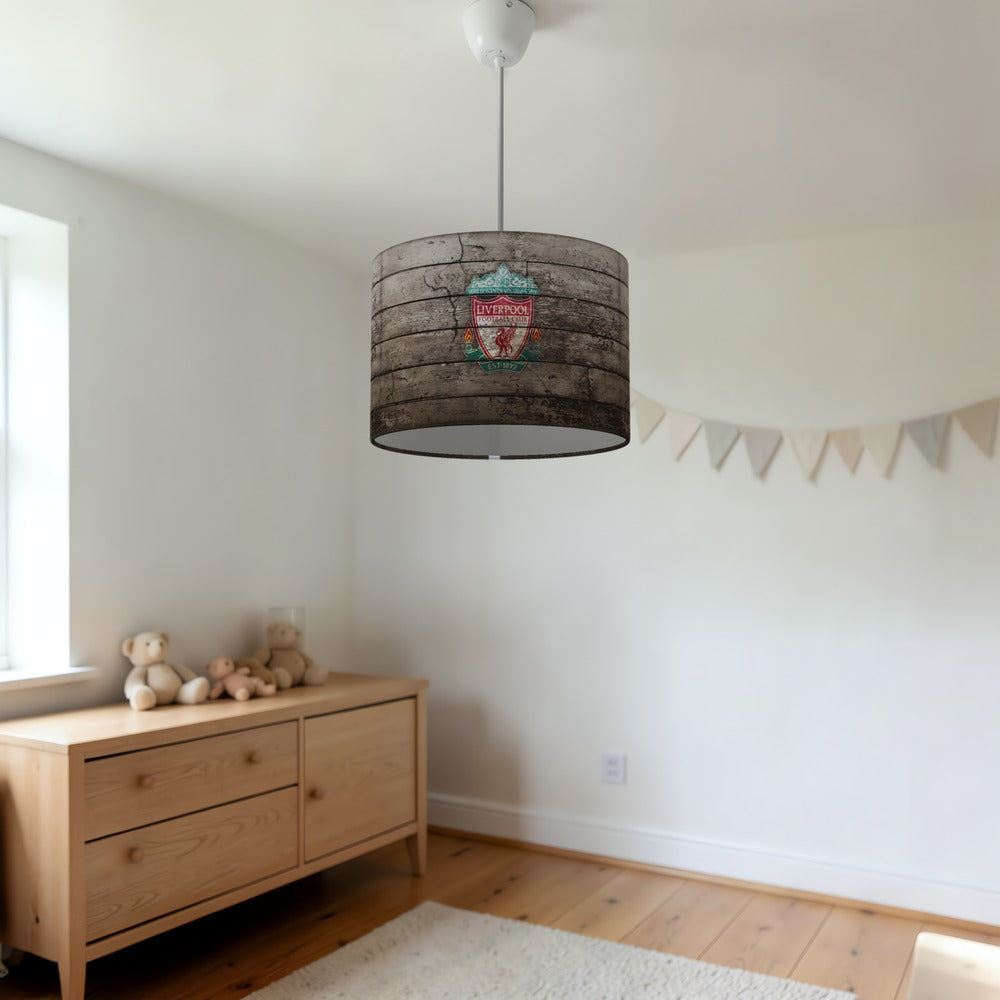 Vintage Wood Effect Liverpool Badge lampshade
