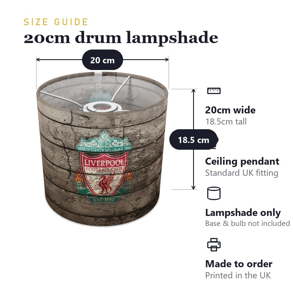 Vintage Wood Effect Liverpool Badge lampshade