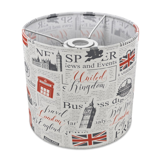London Iconic Red and White Pattern lampshade - 20cm Ceiling