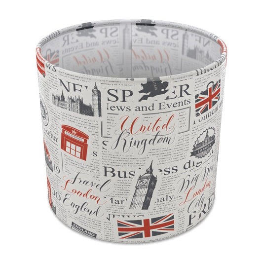 London Iconic Red and White Pattern lampshade - 20cm Table