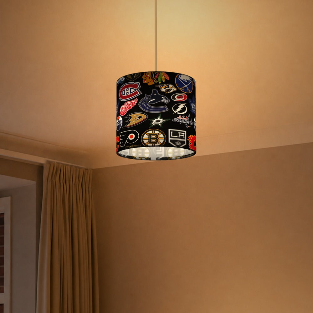 NHL Teams Logo Pattern lampshade