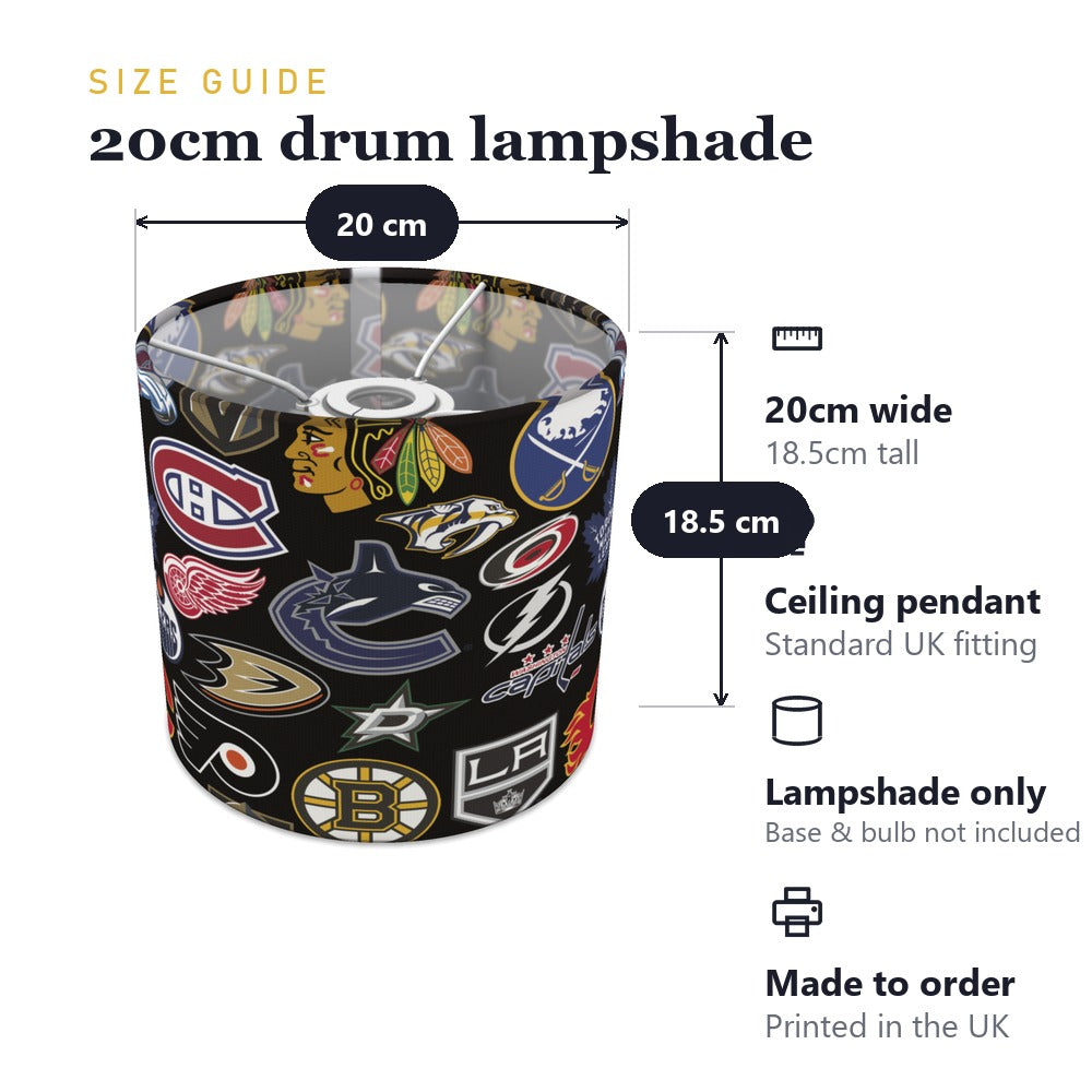 NHL Teams Logo Pattern lampshade