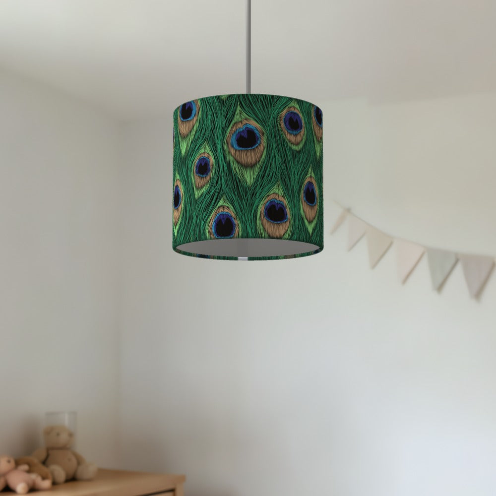 Vibrant Peacock Feather lampshade