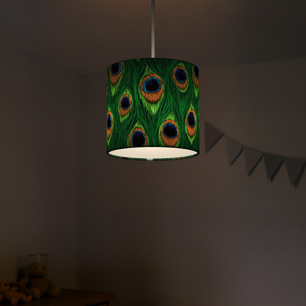 Vibrant Peacock Feather lampshade