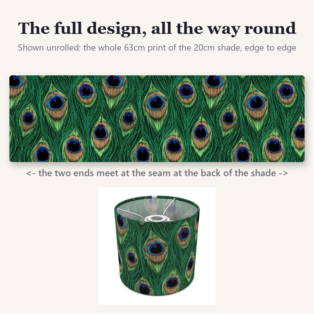 Vibrant Peacock Feather lampshade