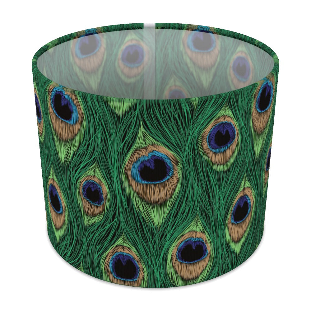 Vibrant Peacock Feather lampshade - 25cm Table