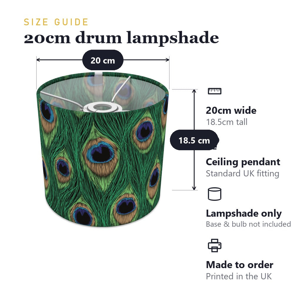Vibrant Peacock Feather lampshade
