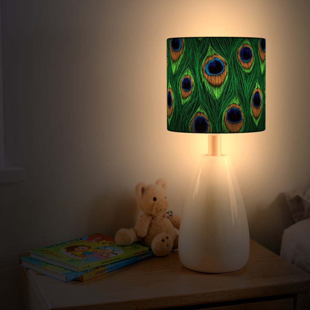 Vibrant Peacock Feather lampshade