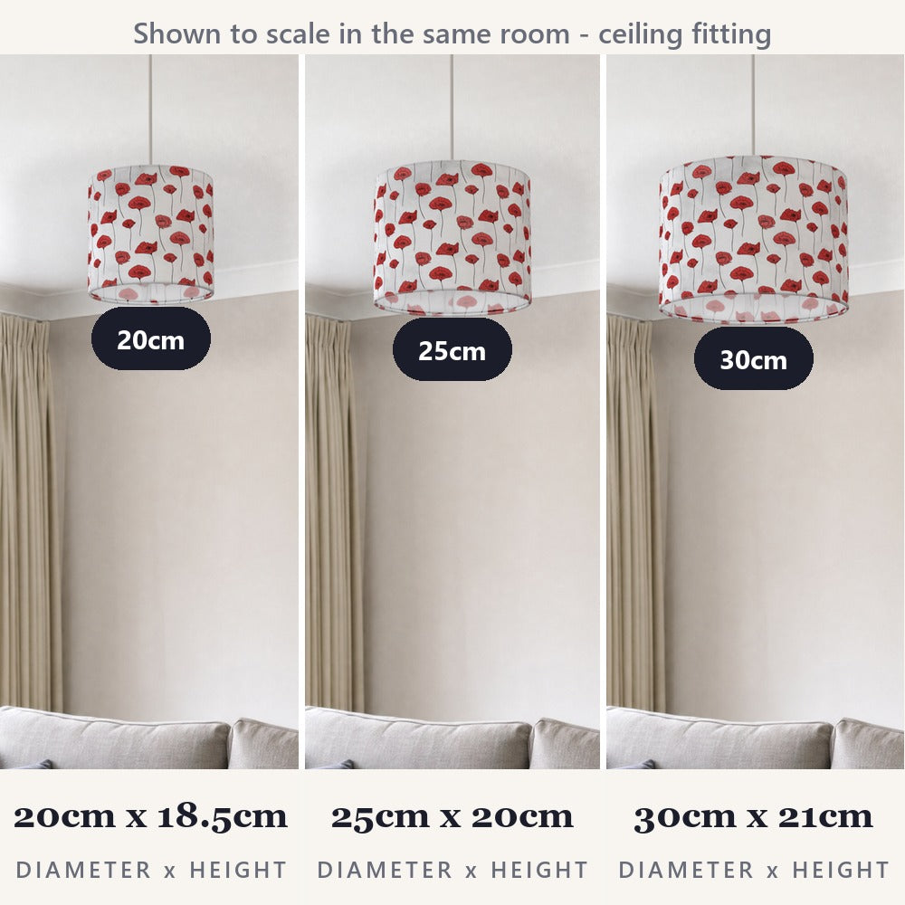 Red Poppy Floral lampshade