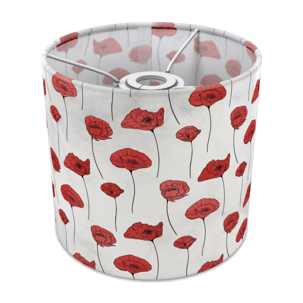 Red Poppy Floral lampshade - 20cm Ceiling