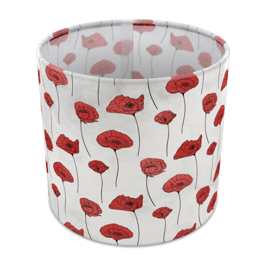 Red Poppy Floral lampshade - 20cm Table