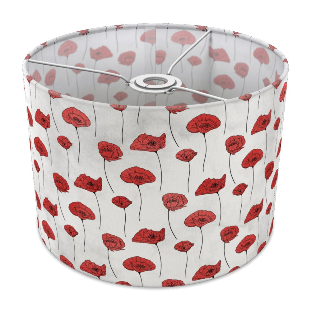 Red Poppy Floral lampshade - 30cm Ceiling