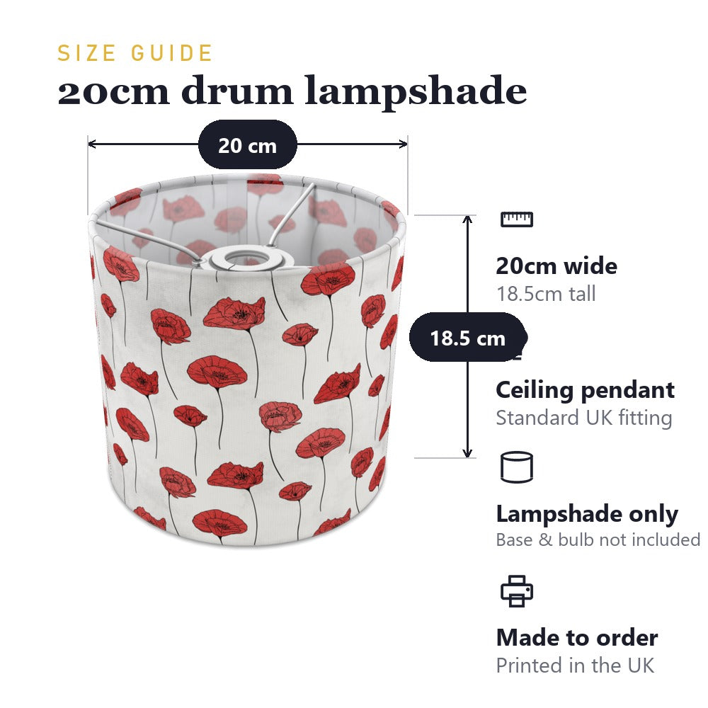 Red Poppy Floral lampshade