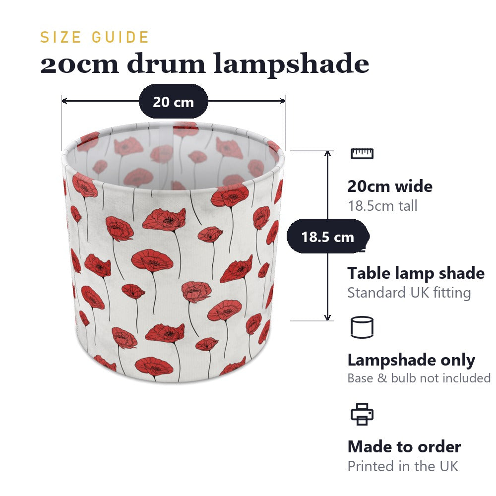 Red Poppy Floral lampshade