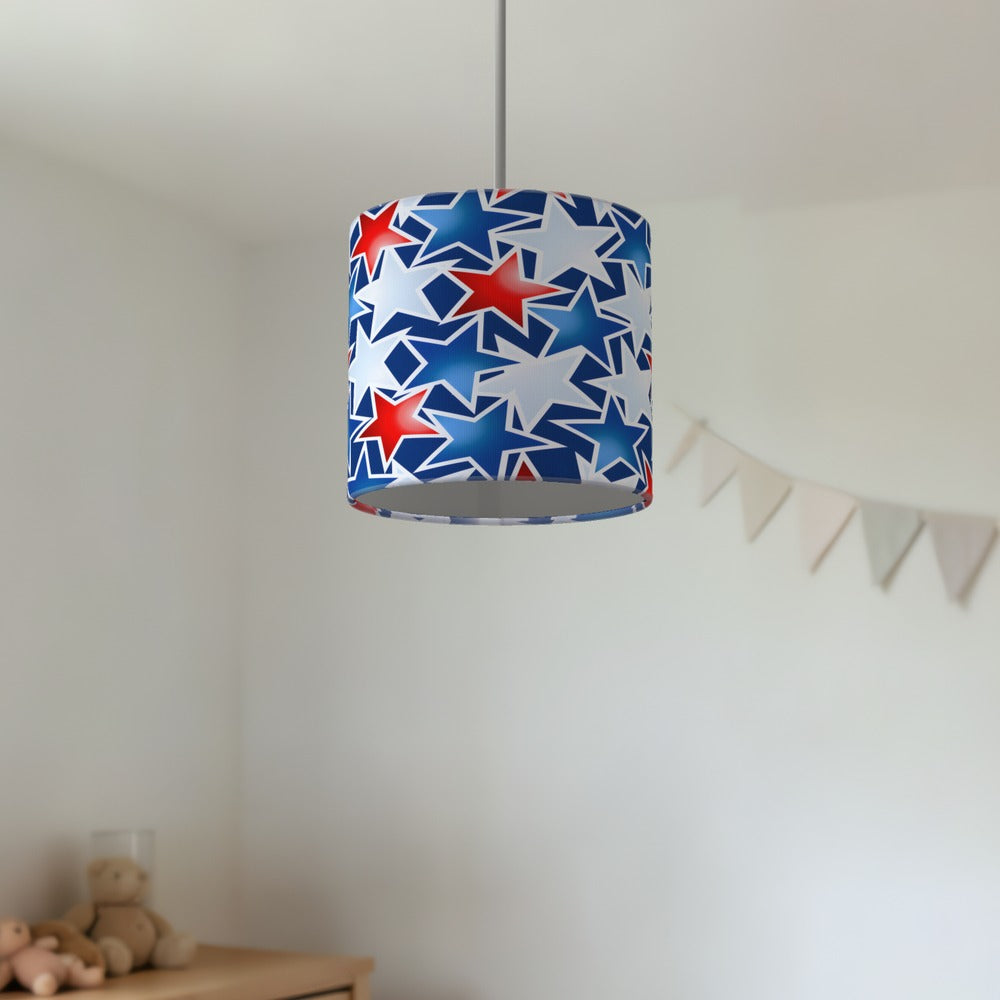 Red White And Blue Stars lampshade