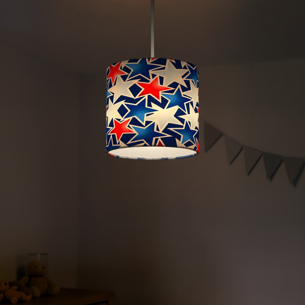Red White And Blue Stars lampshade