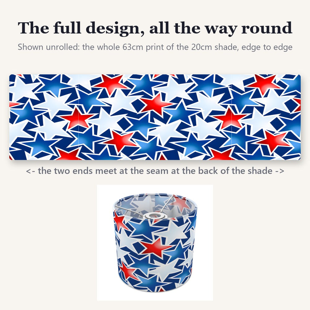 Red White And Blue Stars lampshade