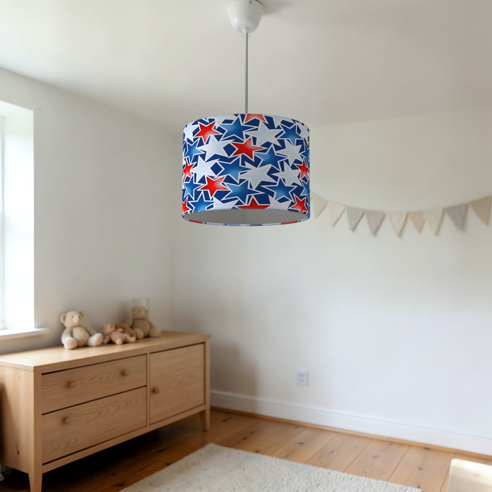 Red White And Blue Stars lampshade