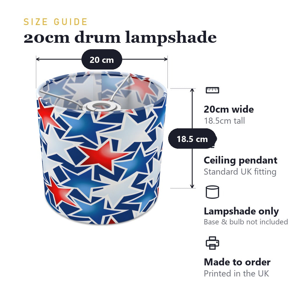 Red White And Blue Stars lampshade