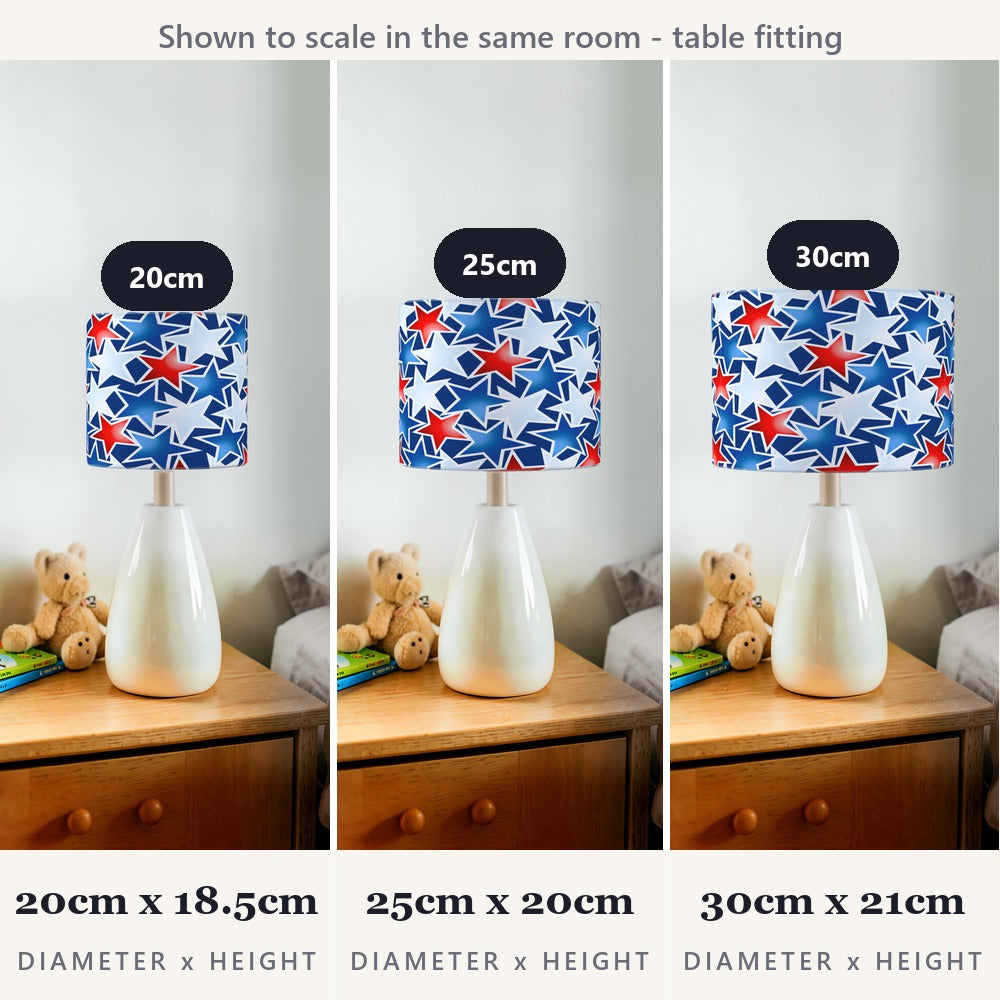 Red White And Blue Stars lampshade