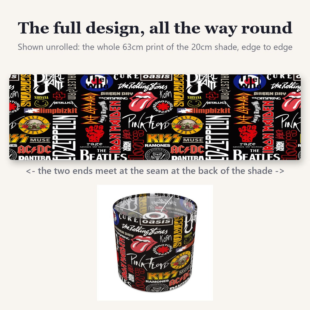 Retro Rock Band Theme lampshade