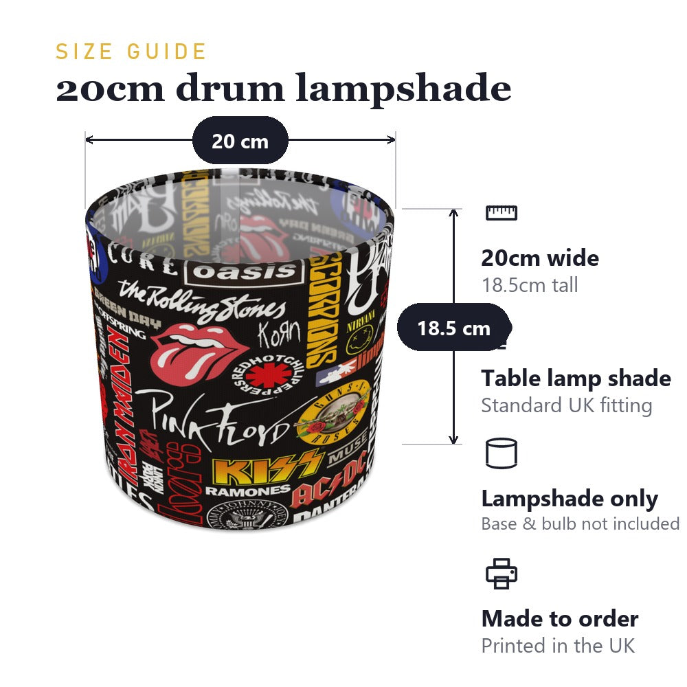Retro Rock Band Theme lampshade