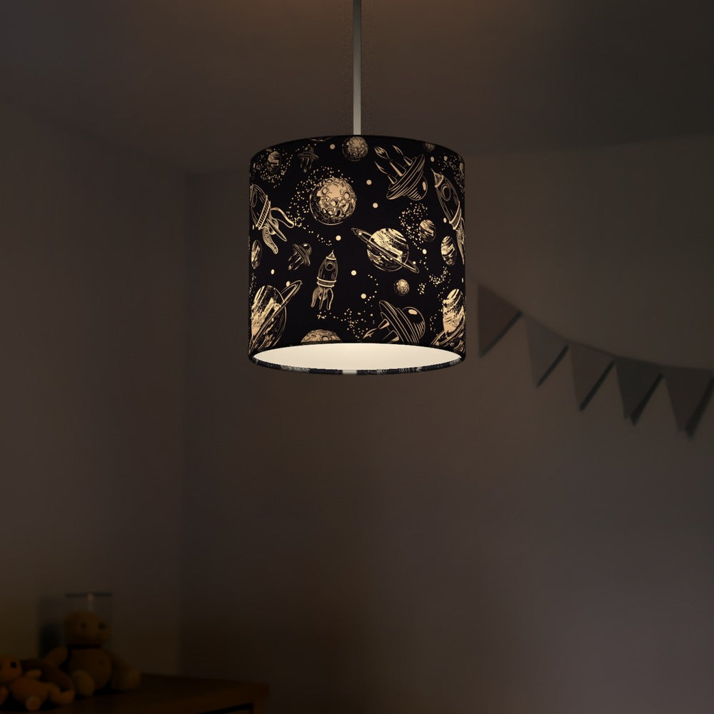 Navy Space Rocket Galaxy lampshade