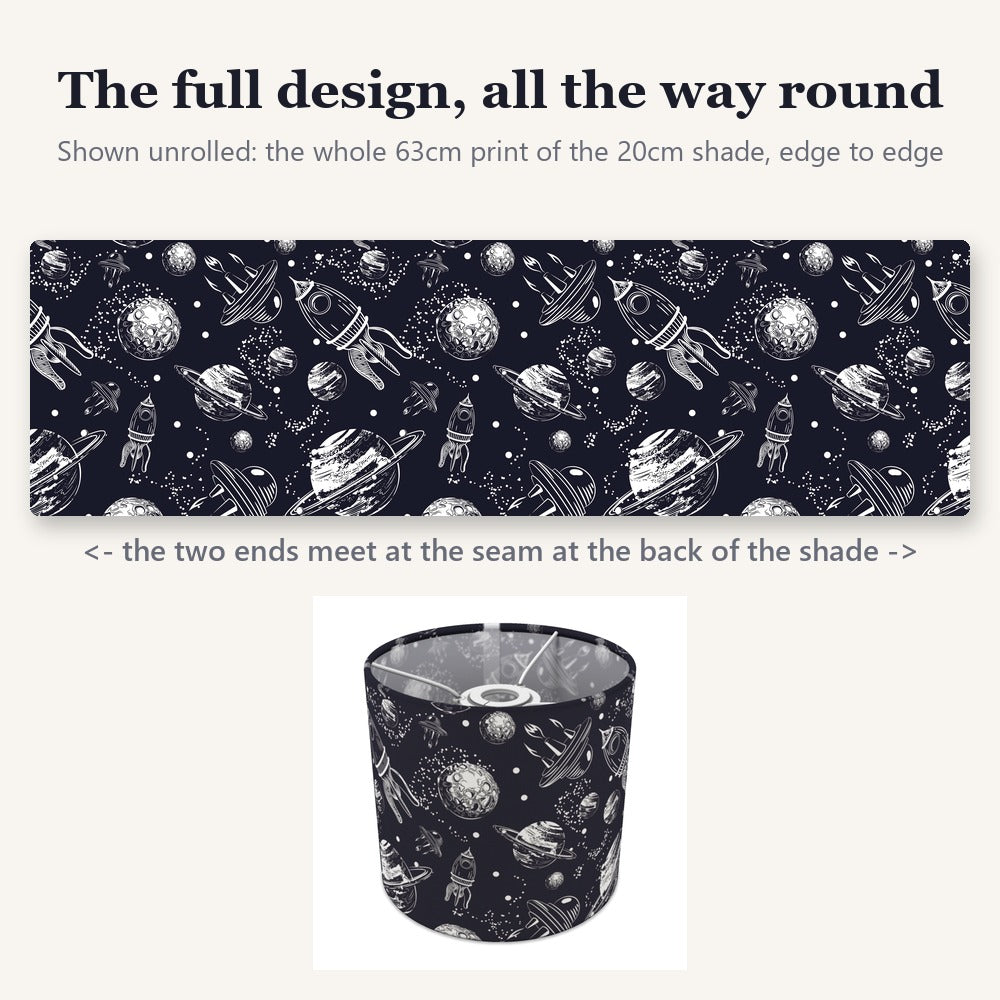 Navy Space Rocket Galaxy lampshade