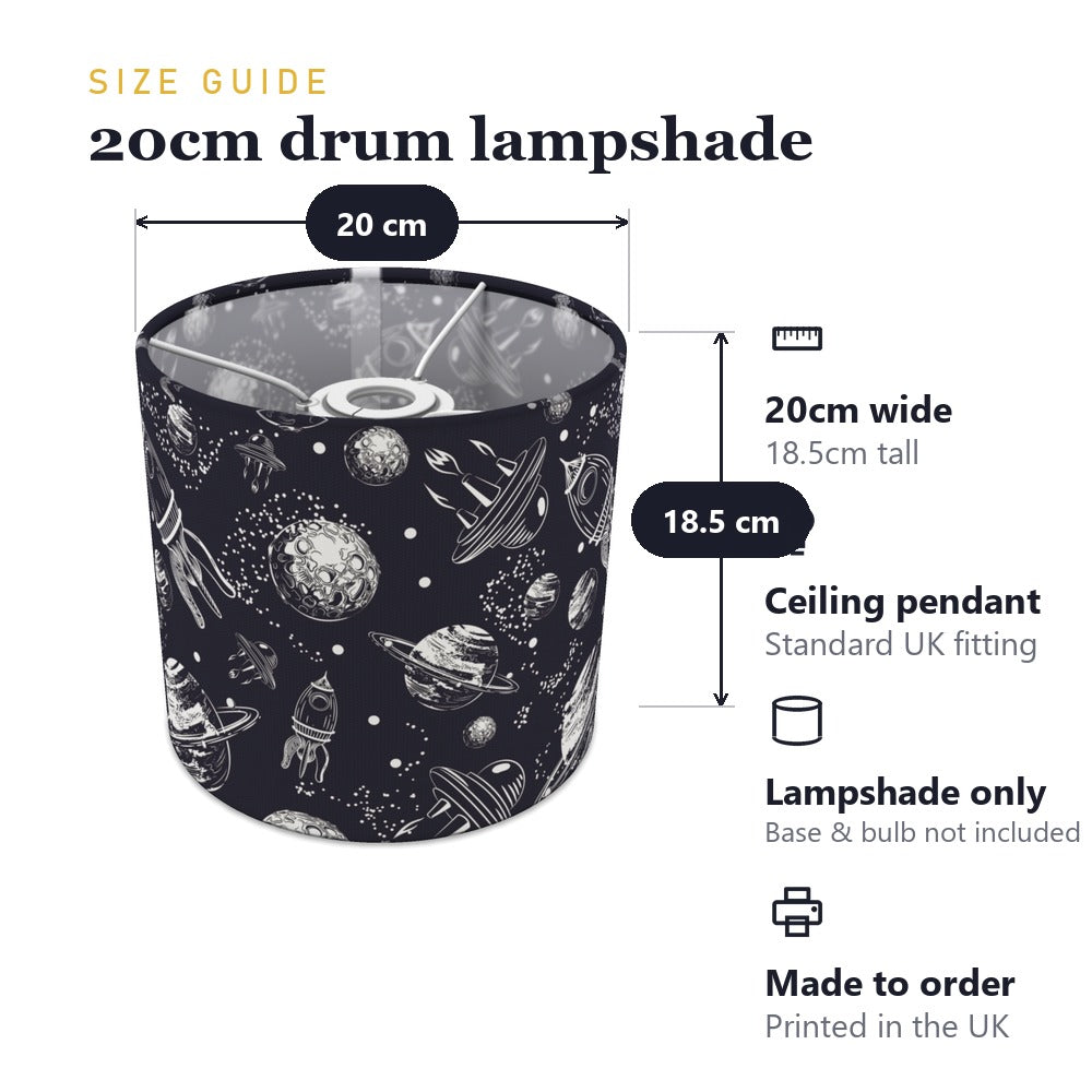 Navy Space Rocket Galaxy lampshade
