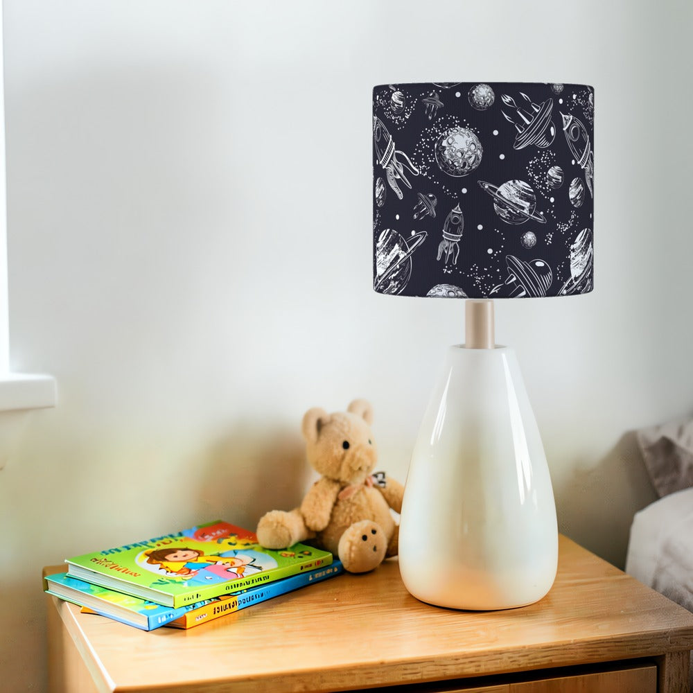 Navy Space Rocket Galaxy lampshade