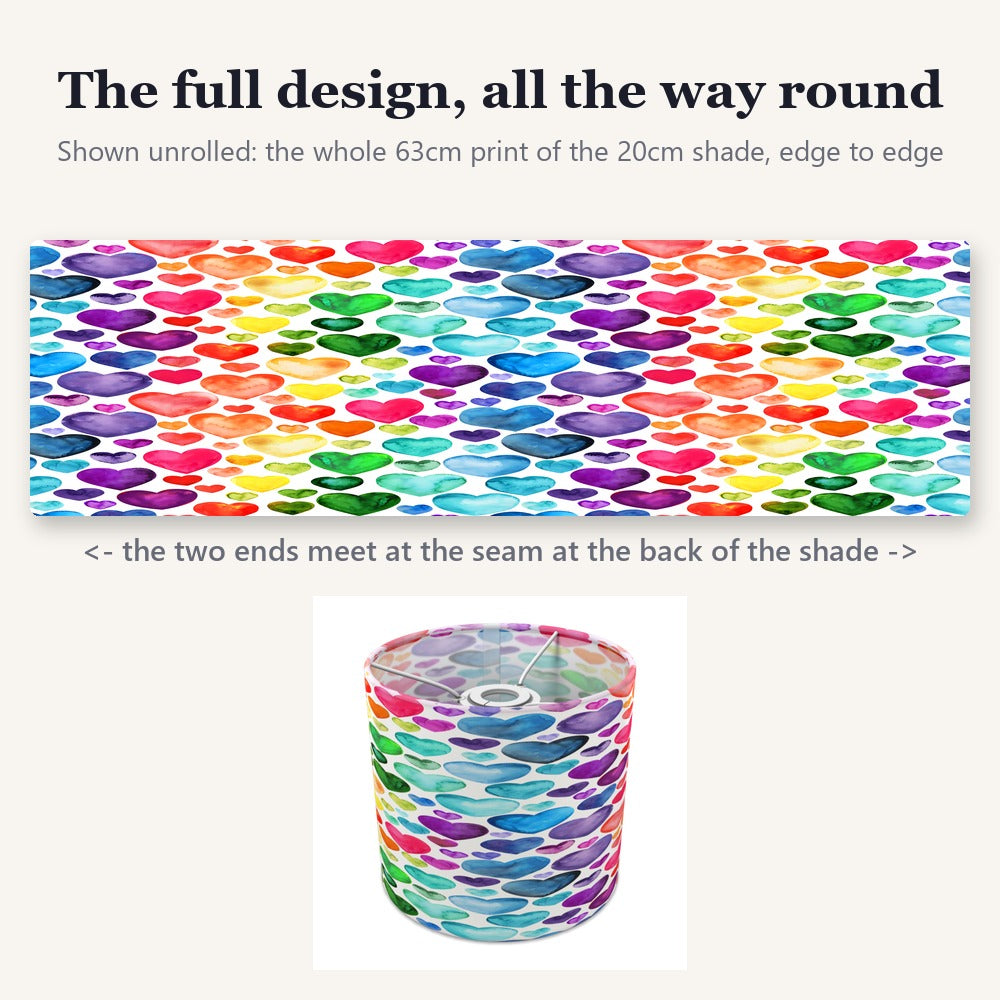 Colorful Hearts Pattern lampshade