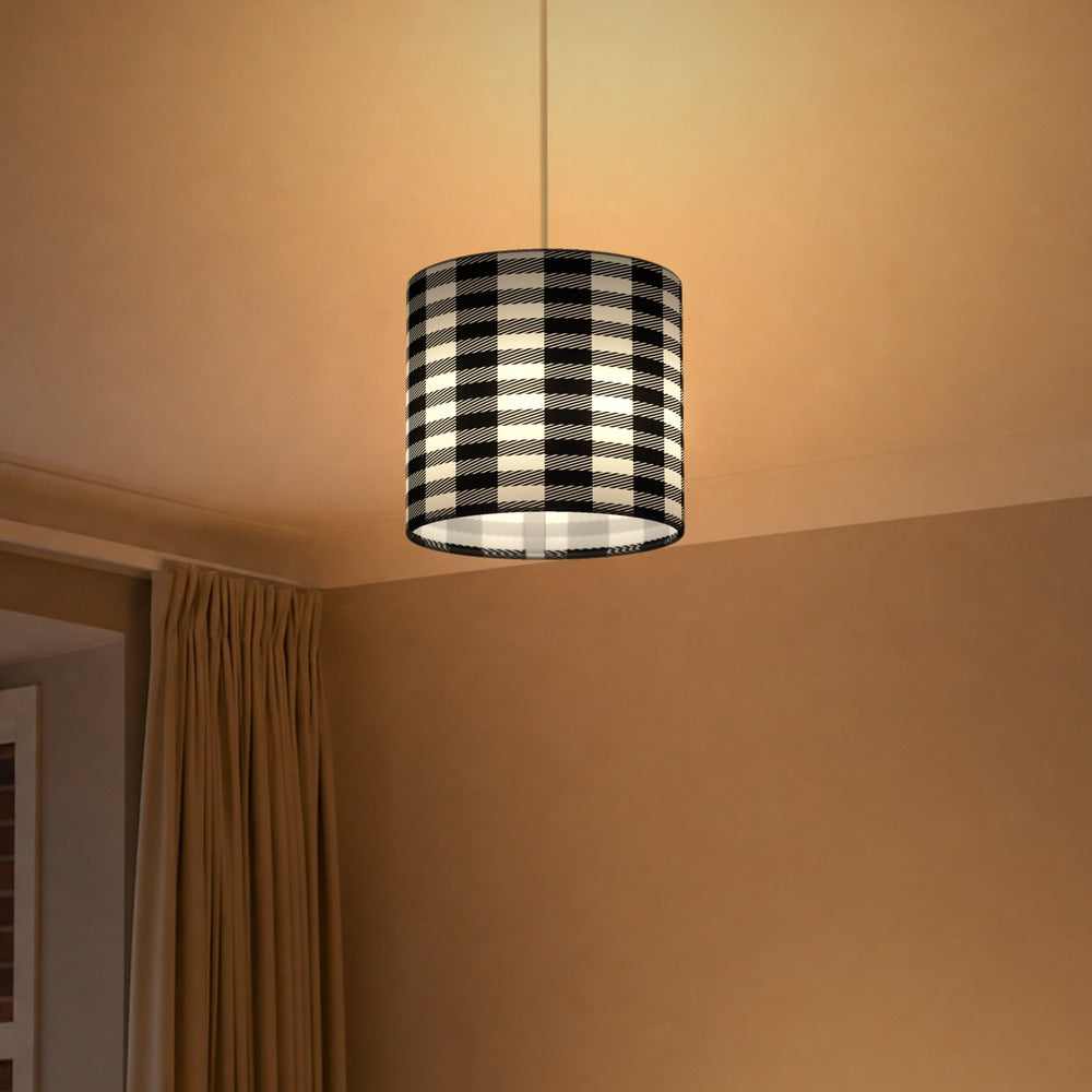 Black and White Houndstooth Pattern lampshade