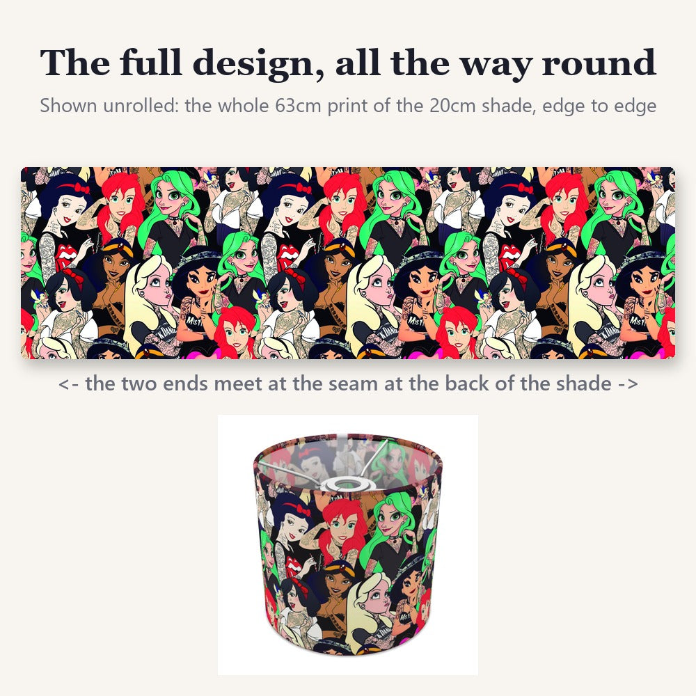 Tattooed Princess Pattern lampshade