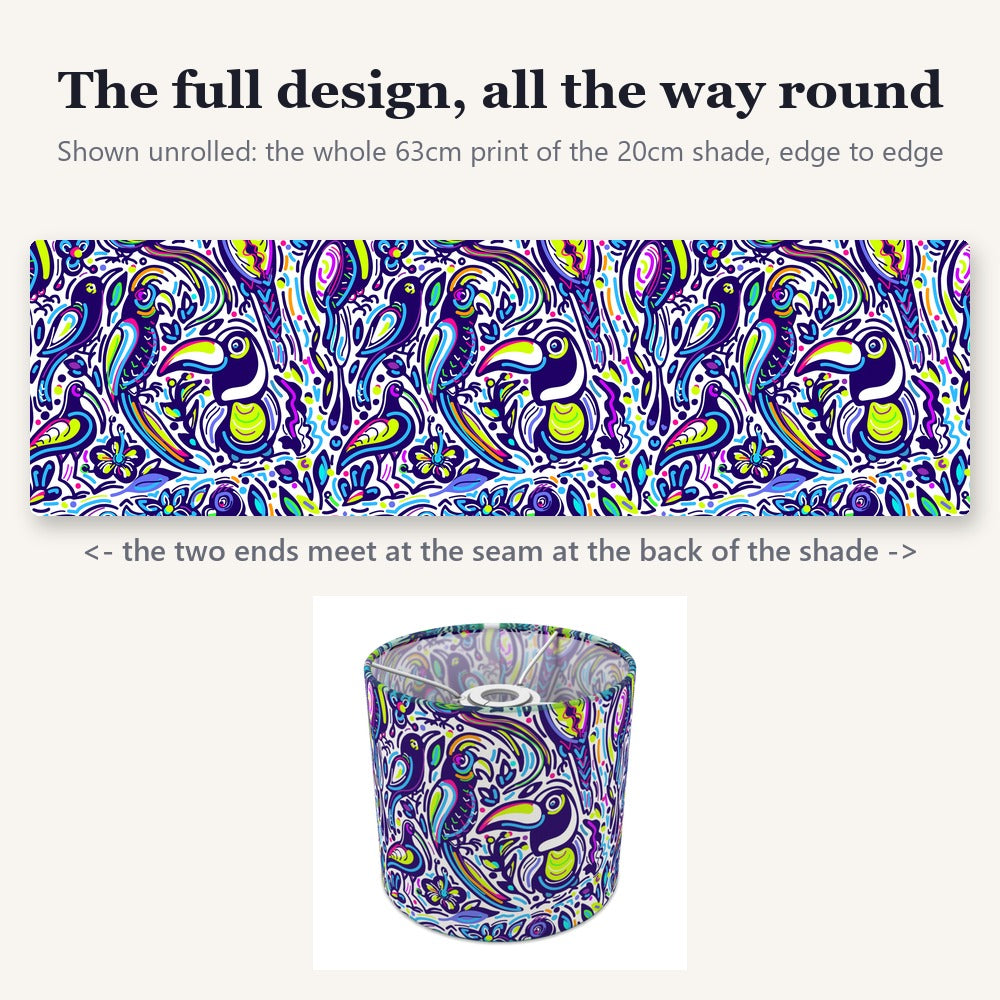 Psychedelic Toucan Pattern lampshade