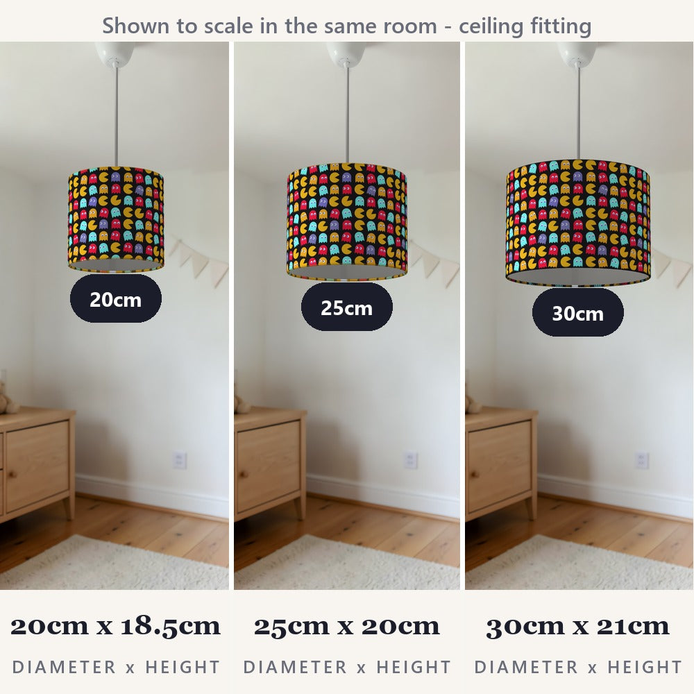 Retro Arcade Ghost Pattern lampshade