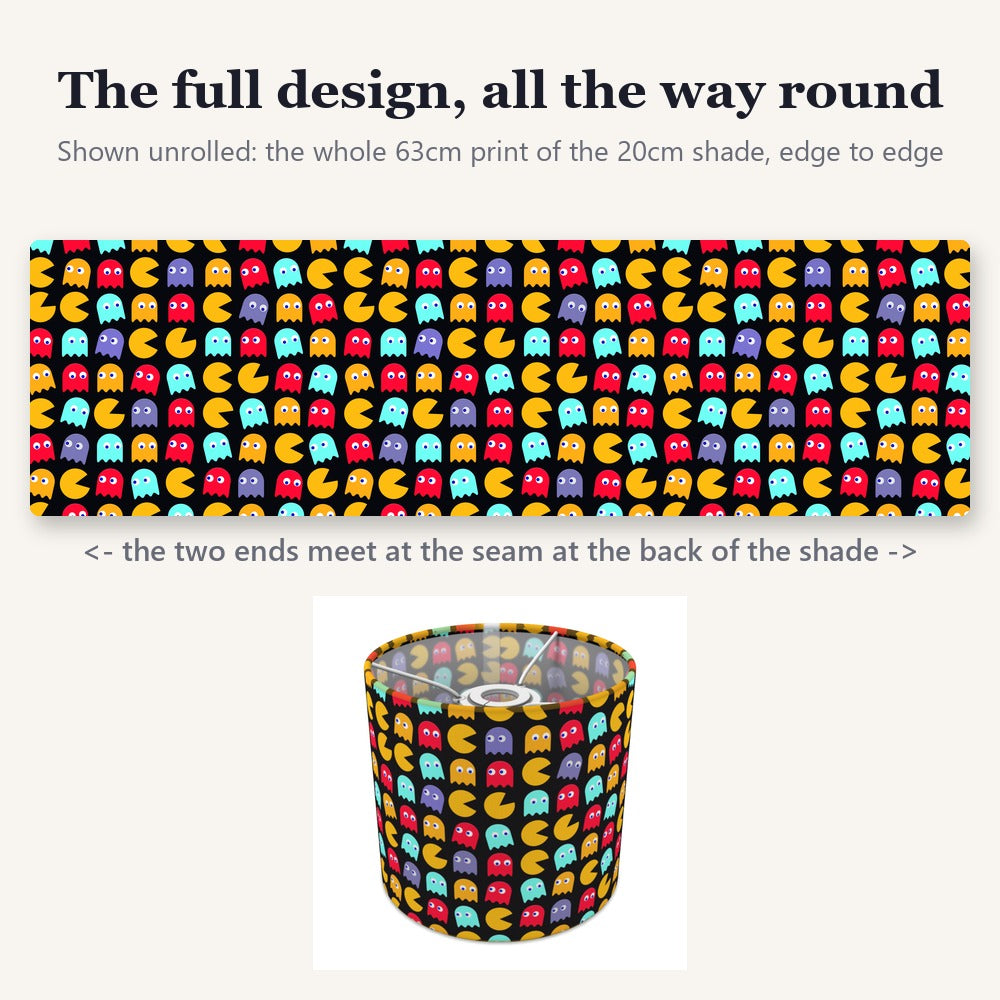 Retro Arcade Ghost Pattern lampshade