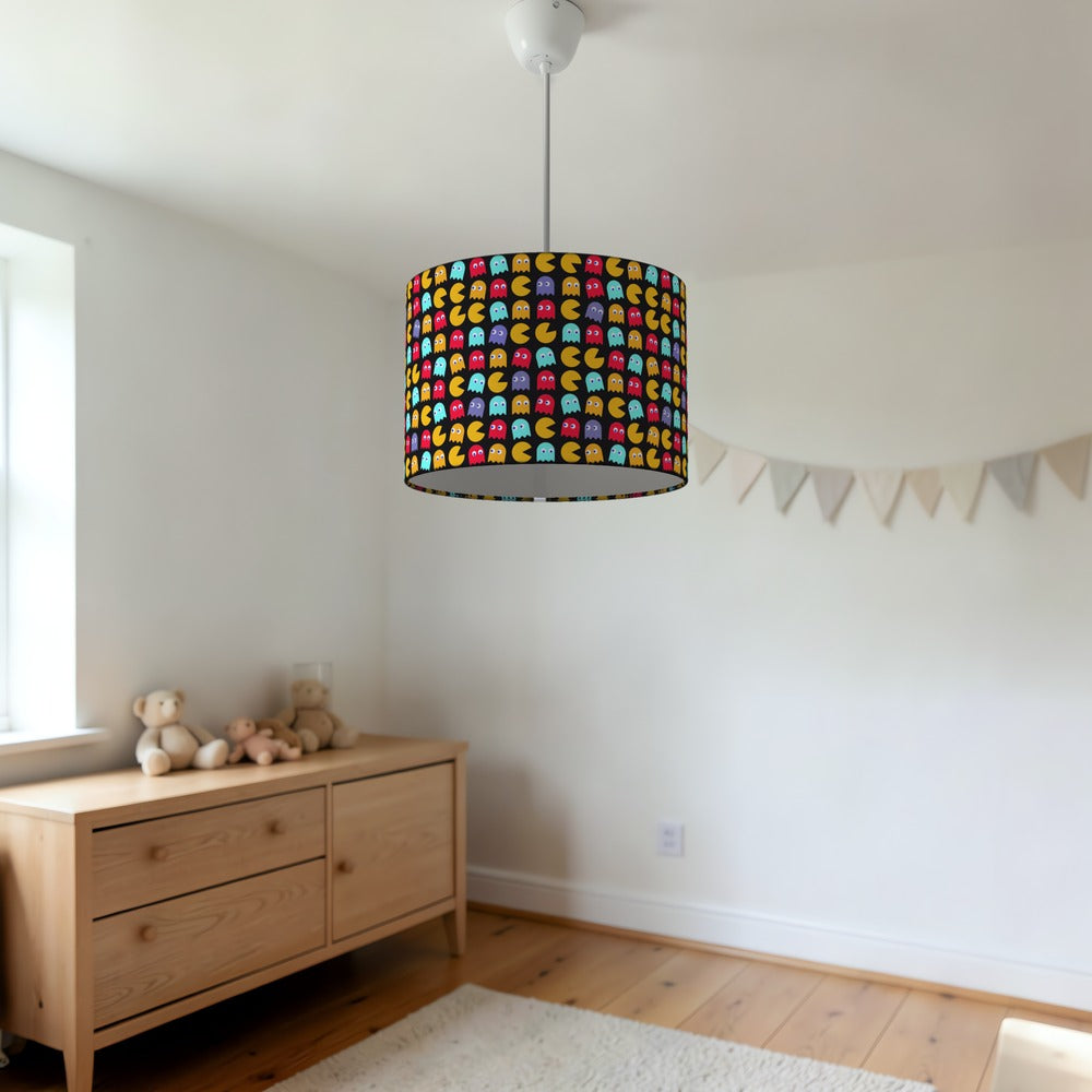 Retro Arcade Ghost Pattern lampshade