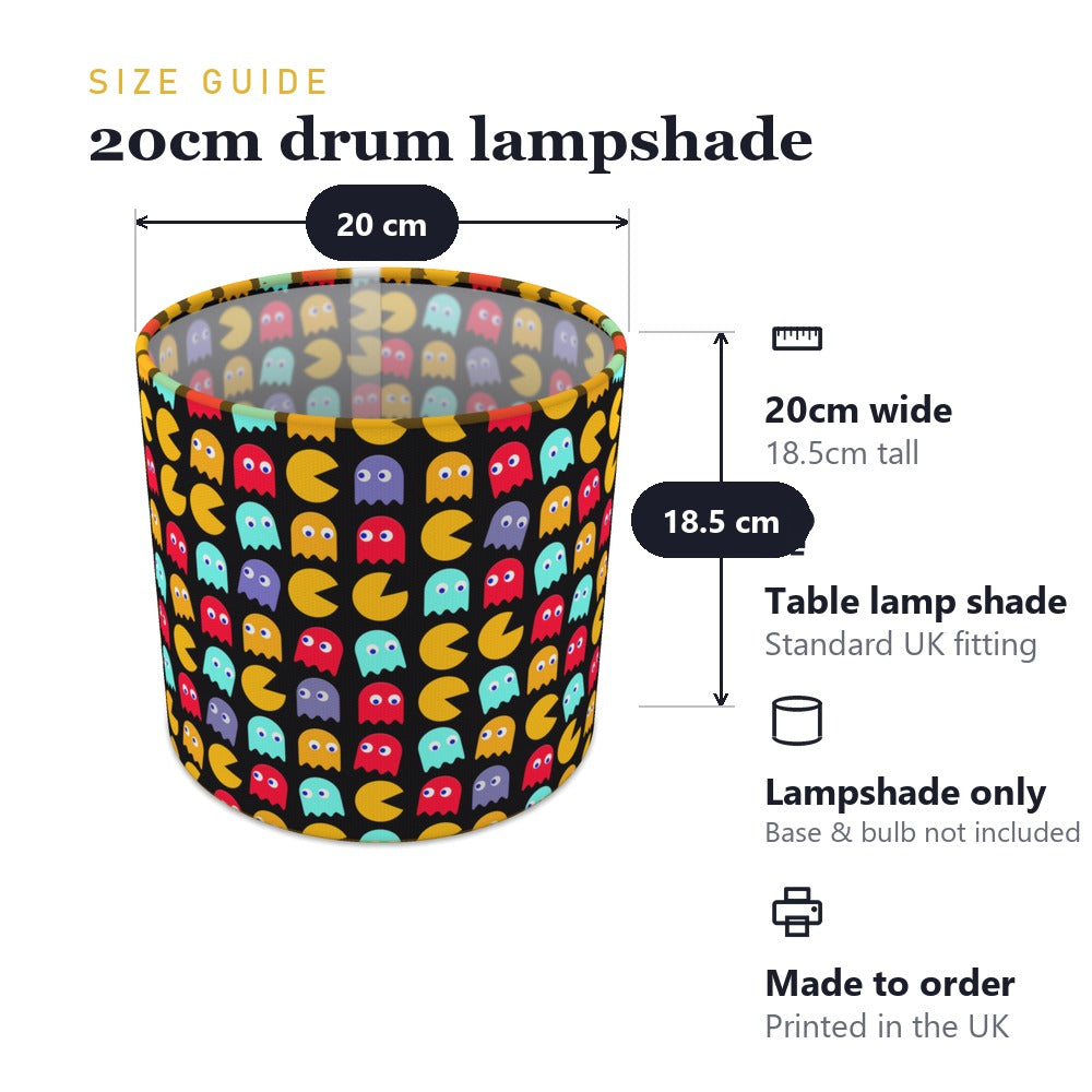 Retro Arcade Ghost Pattern lampshade