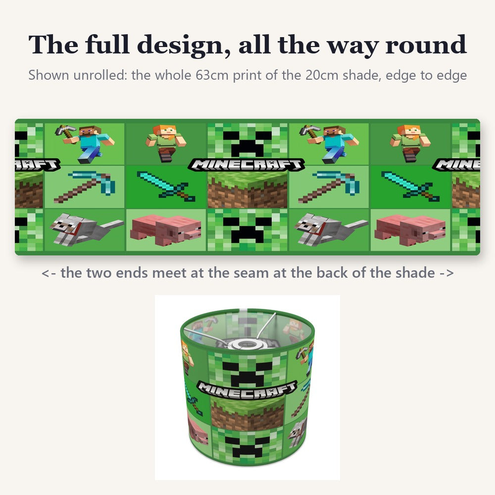 Pixels Mining Game Character Collage lampshade
