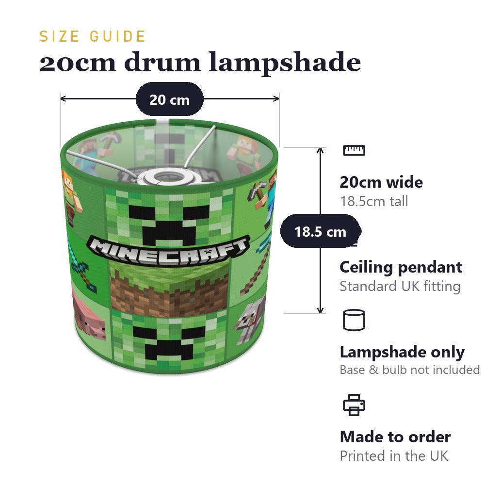 Pixels Mining Game Character Collage lampshade